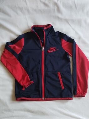 Nike Kids Navy Jacket with Red Accents Zip Front